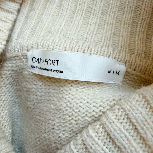 OAK + FORT • Wool-Blend Oversized Turtleneck Sweater in Fog - Picture 8 of 9